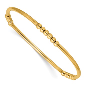 1/20 14K Gold Filled 3.0mm Beaded Tube 6.75in Stretch Bracelet