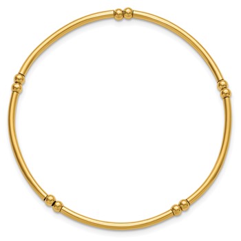 1/20 14K Gold Filled 3.0mm Beaded Tube 6.75in Stretch Bracelet — alternate view