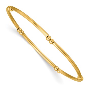 1/20 14K Gold Filled 3.0mm Beaded Tube 6.75in Stretch Bracelet