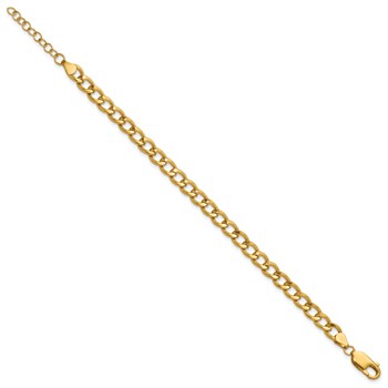 1/20 14K Gold Filled 5.40mm Flat Curb 6.5in with 1in ext. Bracelet — alternate view