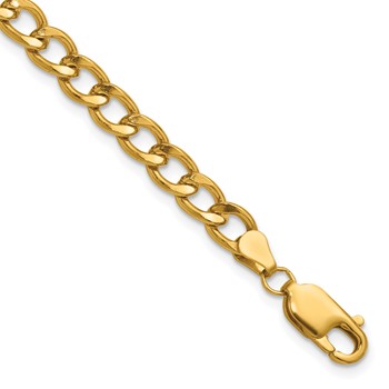 1/20 14K Gold Filled 5.40mm Flat Curb 6.5in with 1in ext. Bracelet