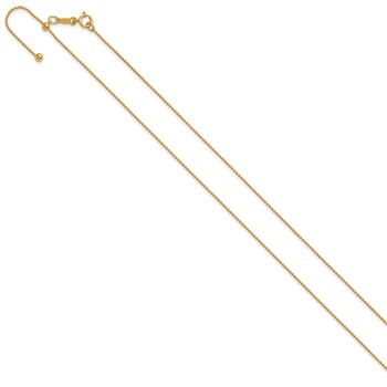1/20 14K Gold Filled 1.0mm Adjustable Beaded 22in Chain — alternate view