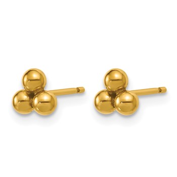 1/20 14K Gold Filled 3 Ball Post Earrings — alternate view