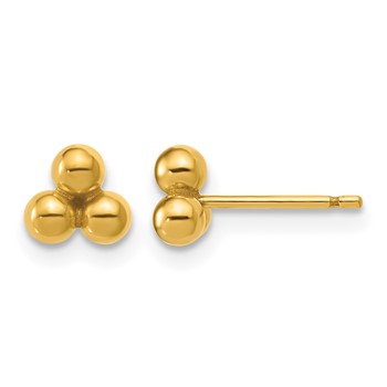 1/20 14K Gold Filled 3 Ball Post Earrings