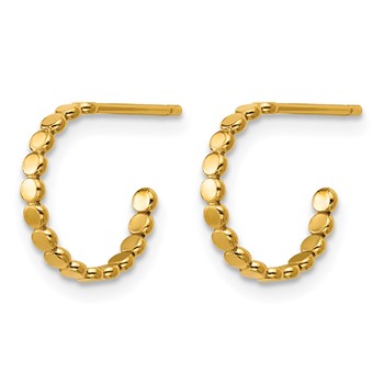 1/20 14K Gold Filled 1.90 x 12mm Beaded Post Hoop Earrings — alternate view