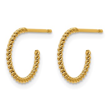 1/20 14K Gold Filled 1.20 x 12mm Twisted Post Hoop Earrings — alternate view