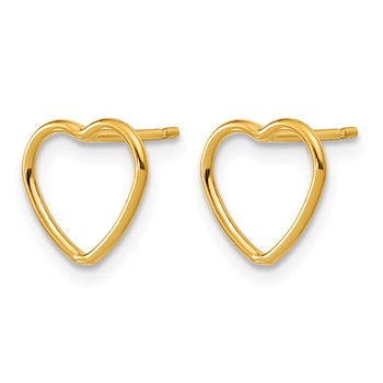 1/20 14K Gold Filled 10mm Open Heart Post Earrings — alternate view
