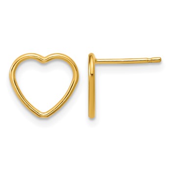 1/20 14K Gold Filled 10mm Open Heart Post Earrings