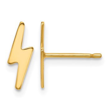 1/20 14K Gold Filled 3.5 x 11.4mm Lightning Bolt Post Earrings