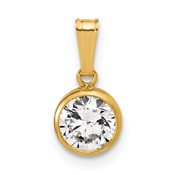 1/20 14K Gold Filled 6.75mm CZ Bezel Pendant