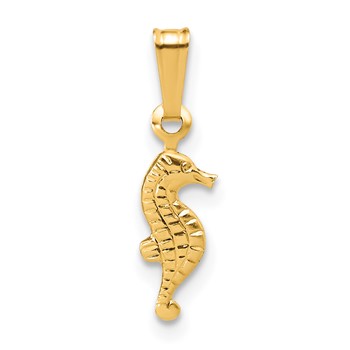 1/20 14K Gold Filled Textured Seahorse Pendant