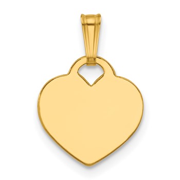 1/20 14K Gold Filled 12.5 x 12mm 0.5mm Thick Heart Disc Pendant