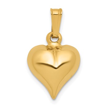 1/20 14K Gold Filled 10mm Domed Heart Pendant