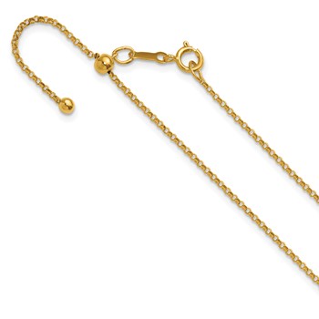 1/20 14K Gold Filled 1.30mm Adjustable Rolo 22in Chain