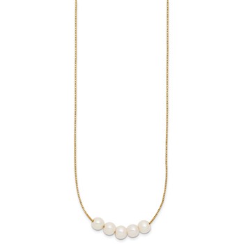 1/20 14K Gold Filled 6-7mm 5 Near Round White FWC Pearl 18in Necklace — alternate view