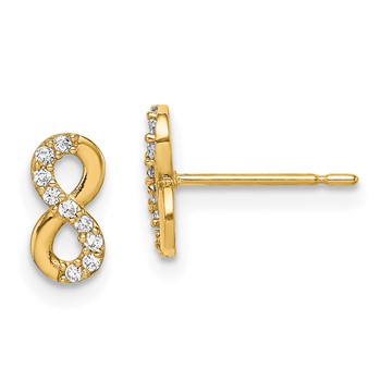 14k Madi K Infinity Symbol CZ Childrens Post Earrings