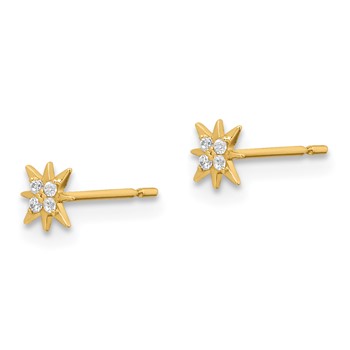 14k Madi K CZ Star Childrens Post Earrings — alternate view