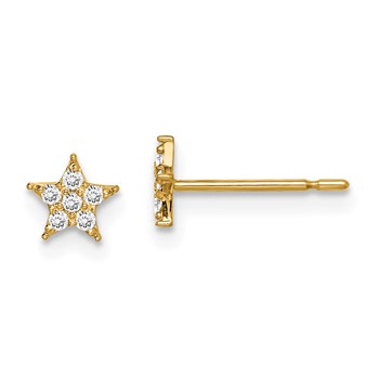 14k Madi K Star CZ Childrens Post Earrings
