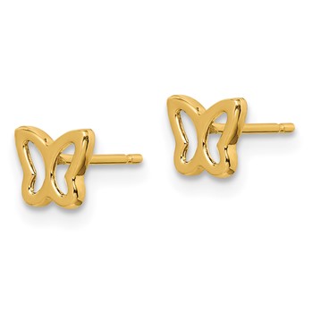 14k Madi K Cut-out Butterfly Childrens Post Earrings — alternate view