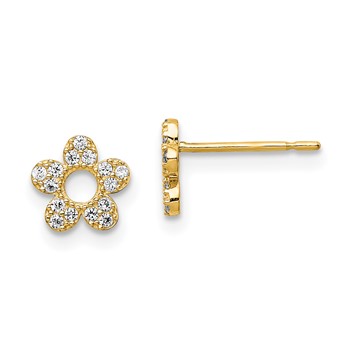 14k Madi K CZ Flower Childrens Post Earrings