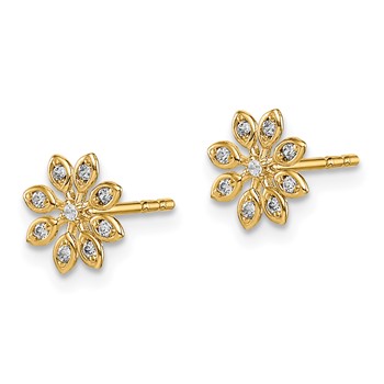 14k Madi K CZ Flower Childrens Post Earrings — alternate view