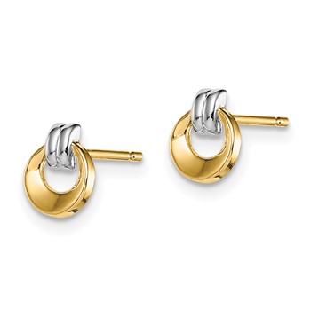 14k and White Rhodium Madi K Circle Doorknocker Post Earrings — alternate view