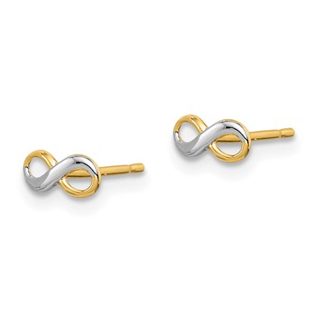 14k and White Rhodium Madi K Infinity Symbol Childrens Post Earrings — alternate view