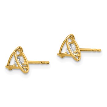 14k Madi K CZ Weaved Triangle Post Earrings — alternate view