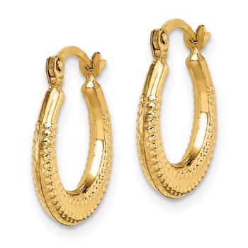 14k Madi K Textured 15mm Hoop Earrings — alternate view