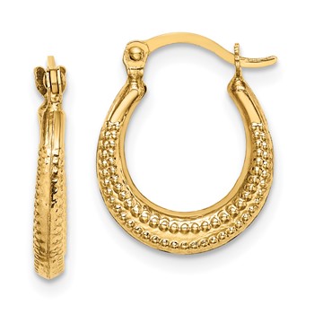 14k Madi K Textured 15mm Hoop Earrings