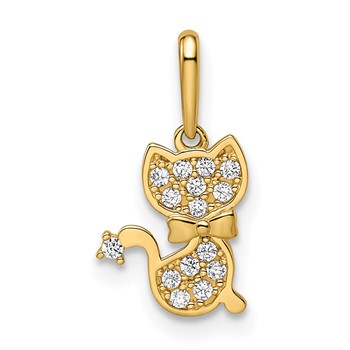 14k Madi K CZ Cat Childrens Pendant