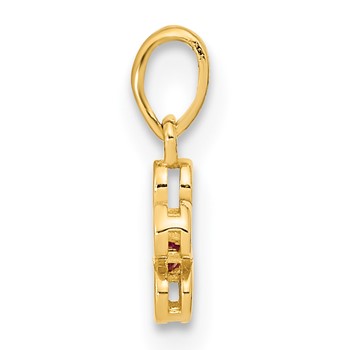 14K Madi K Polished CZ Flower Post Earrings and Flower Pendant Childrens Set — alternate view