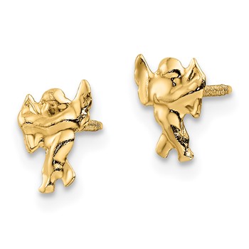 14K Madi K Polished Cupid Threaded Post Earrings — alternate view