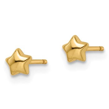 14k Madi K Polished Star Childrens Post Earrings — alternate view