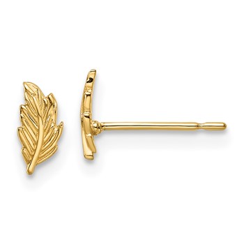 14k Madi K Leaf Childrens Post Earrings