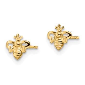 14k Madi K Bumble Bee Childrens Post Earrings — alternate view