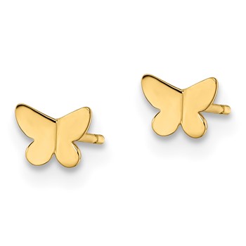 14k Madi K Tiny Butterfly Childrens Post Earrings — alternate view