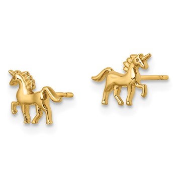 14k Madi K Unicorn Childrens Post Earrings — alternate view