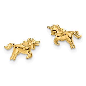 14k Madi K Unicorn Childrens Post Earrings — alternate view