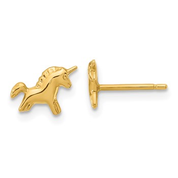 14K Madi K Polished Unicorn Childrens Post Earrings