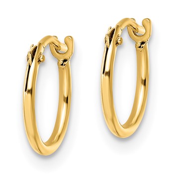 14K Madi K Polished 1x10mm Hoop Earrings — alternate view