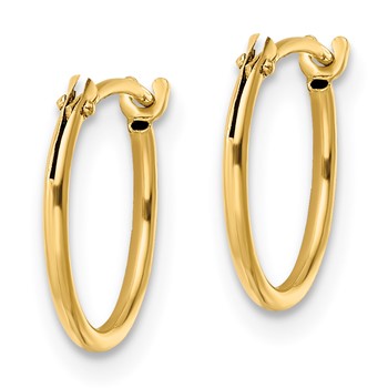 14K Madi K Polished 1x12mm Hoop Earrings — alternate view