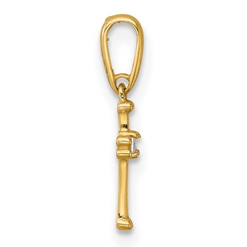 14k Madi K Polished and Beaded CZ Open Cross Childrens Charm / Pendant — alternate view