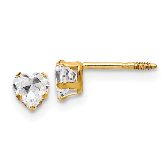 2.5mm Diamond High-set 14K Gold Flat Back Stud Yellow / 14g (1.6mm) 3/16 (5mm) - Quality Jewelry Made in USA