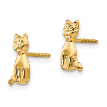 14k Madi K Cat Childrens Post Earrings — alternate view