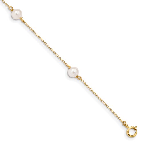 14K Madi K 5-6mm White Near-Round FWC Pearl 3-station Bracelet