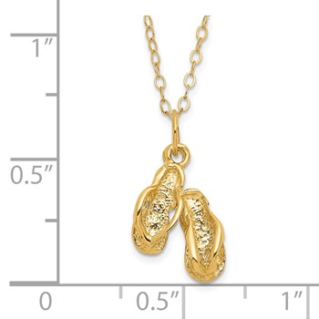 14k Children's Flip Flop Necklace — alternate view