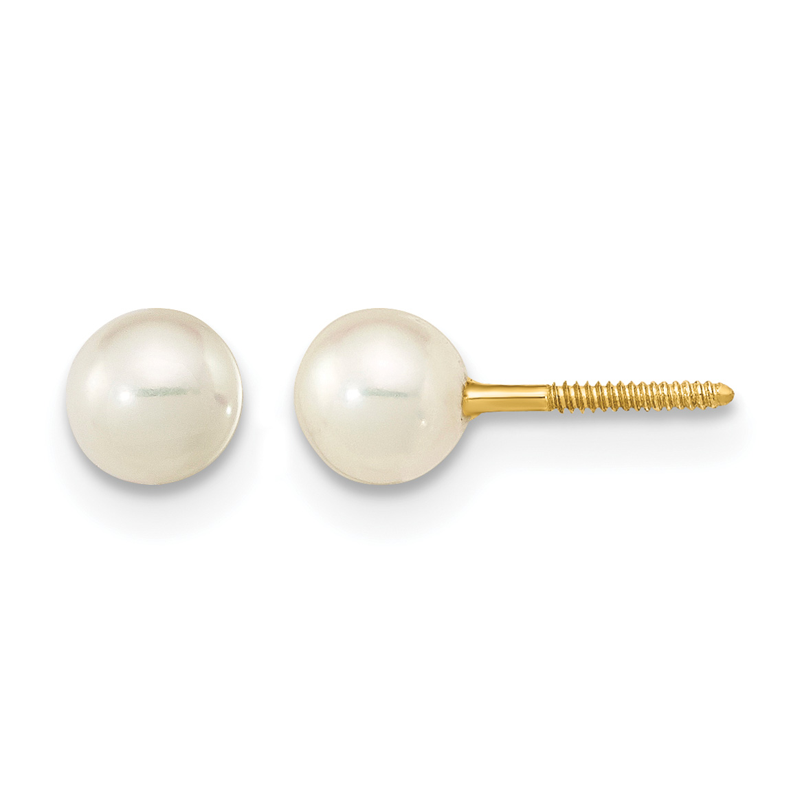 Madi K Pearl Near-Round Freshwater Earrings Real 14k Yellow Gold 5mm main product image