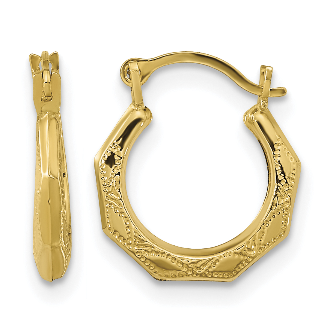 Real 14k Yellow Gold Polished 13x12mm Madi K 13mm Hoop Earrings main product image