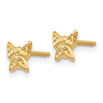 14k Madi K Butterfly Childrens Screwback Post Earrings — alternate view